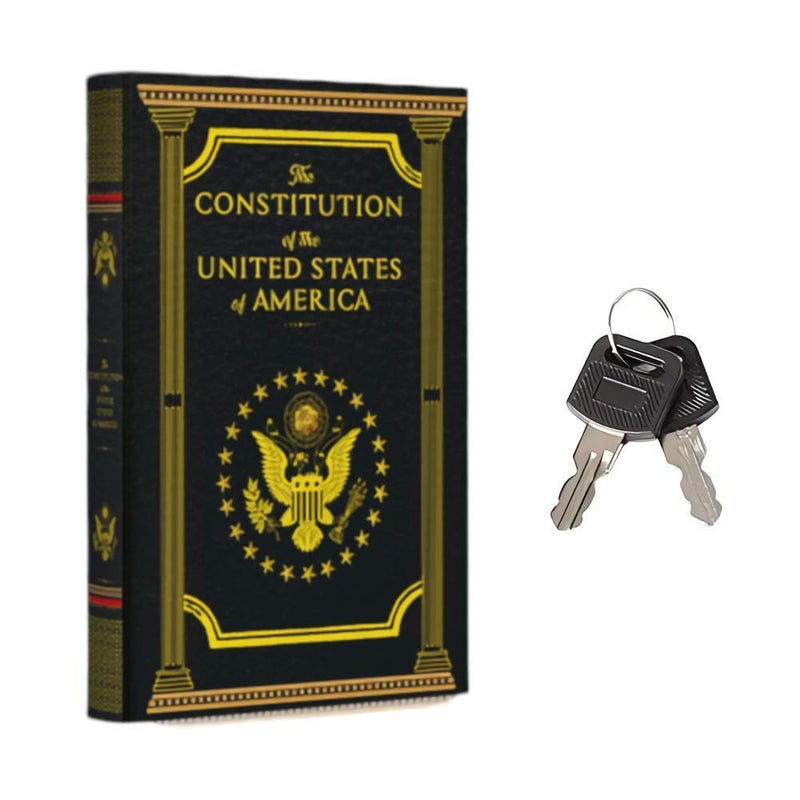 Fake Book Box Small Safe Box with Key Lock Hidden Safe in Plain Sight Diversion Safes Secret Safes Constitution Large