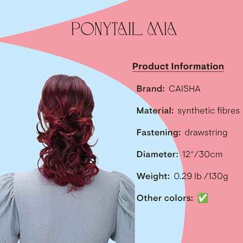 CAISHA 12" Hair Piece Braid Ponytail Extension Voluminous Wavy Red Mix PH213 - Image 2