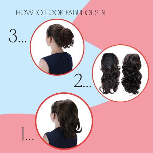 CAISHA 12" Hair Piece Braid Ponytail Extension Voluminous Wavy Red Mix PH213 - Image 4