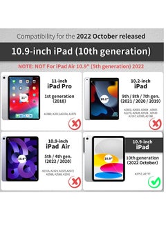 يويو تيك جراب iPad من الجيل العاشر 10.9 بوصة 2022 غطاء قلاب مع إغلاق مغناطيسي تلقائي للاستيقاظ / النوم به فتحة حامل قلم رصاص  - Image 2