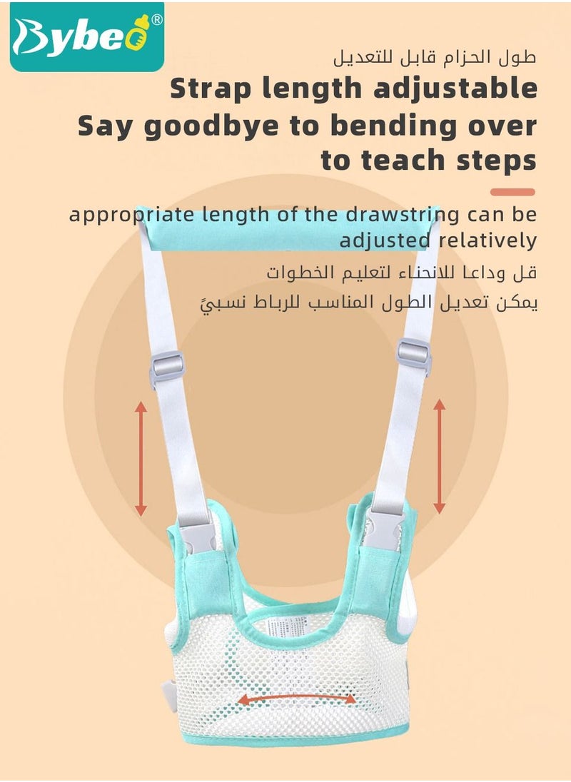 بيبو - حزام مشي للأطفال قابل للتعديل مع حبل مانع للضياع للرضع وسلسلة للمعصم ووسادتي ركبة، يعمل كحمالة تعليمية للمساعدة في المشي بسهولة للأولاد والبنات. مصمم بطريقة سهلة الارتداء ومسامية عالية. - Image 1