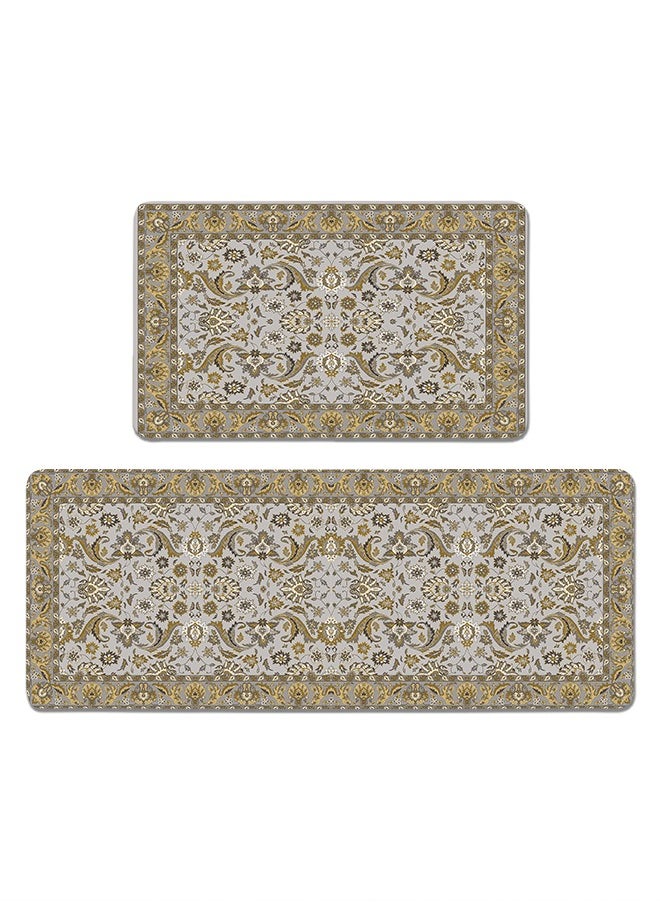 Generic 2 PCS Kitchen Floor Mats Rugs Set, Cushion Floor Carpet, Waterproof, Oil Resistant and Anti-Fatigue PU Standing Mat for Kitchen, Floor, Office, Sink, Laundry 45*75CM+45*120CM  - Image 1