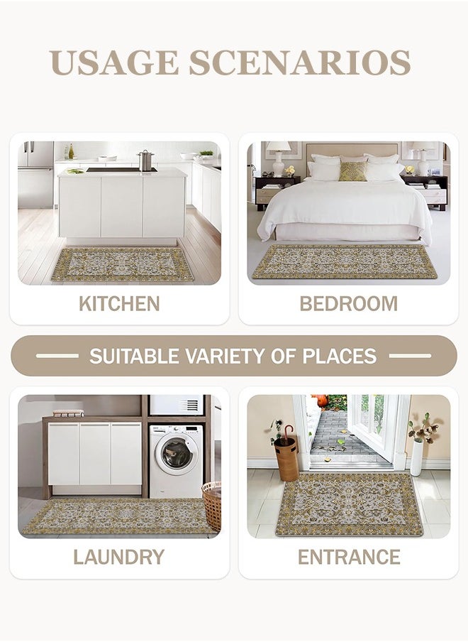 Generic 2 PCS Kitchen Floor Mats Rugs Set, Cushion Floor Carpet, Waterproof, Oil Resistant and Anti-Fatigue PU Standing Mat for Kitchen, Floor, Office, Sink, Laundry 45*75CM+45*120CM  - Image 4