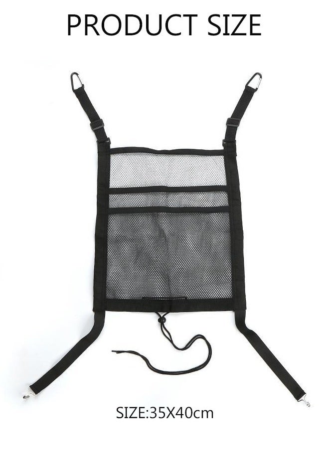 DUNISO Car Seat Organizers and Storage,Car Net Pocket Handbag Holder Between Seat,Universal Driver Storage Netting Pouch Large Purse Holder for Handbag Phone Bottle key Pet Kid Barrier for Console Front Seat  - Image 4