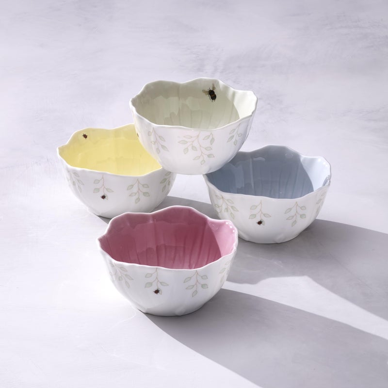 Lenox 897767 Butterfly Meadow Floral Dessert Bowls, Blue, Set of 4 - Image 4