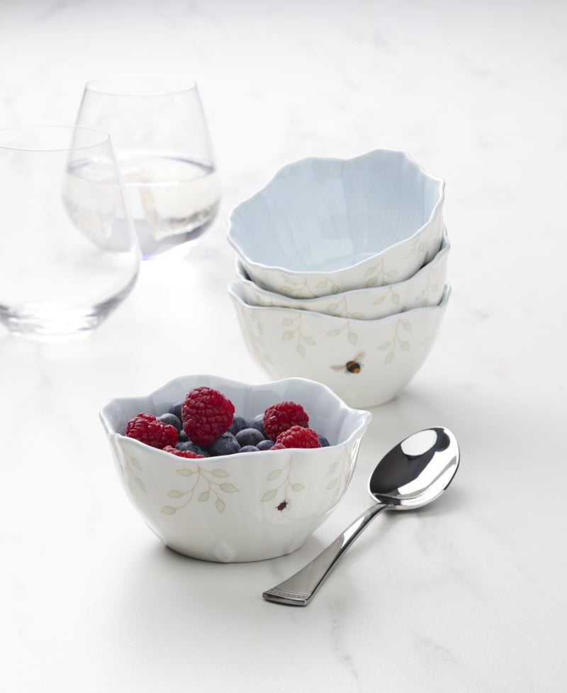Lenox 897767 Butterfly Meadow Floral Dessert Bowls, Blue, Set of 4 - Image 3