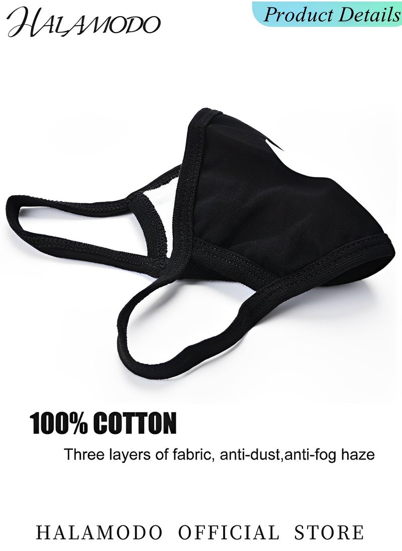 HALAMODO 5pcs Face Mouth Mask Mouth Mask with Black Teeth Pattern Reusable Cloth Masks for Kids Men Women Washable Kid Dust Masks for Outdoor Activities Cycling Camping Gardening Travel  - Image 3