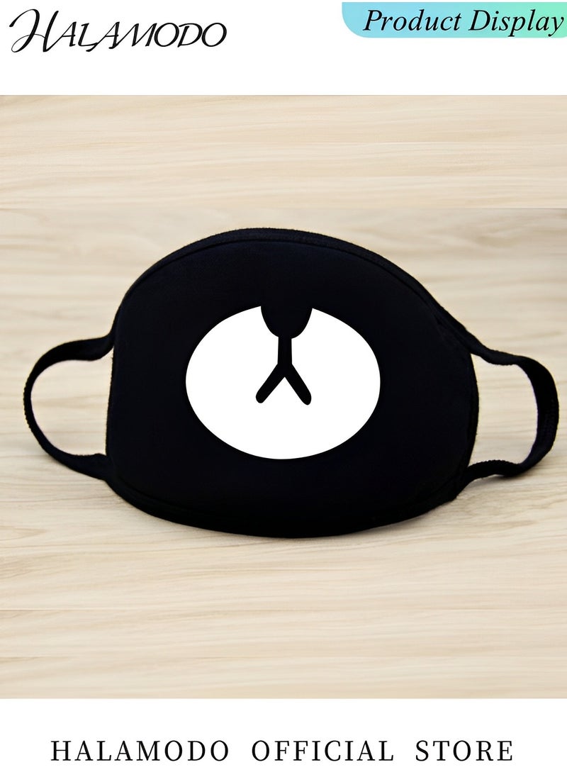HALAMODO 5pcs Face Mouth Mask Mouth Mask with Black Teeth Pattern Reusable Cloth Masks for Kids Men Women Washable Kid Dust Masks for Outdoor Activities Cycling Camping Gardening Travel  - Image 4