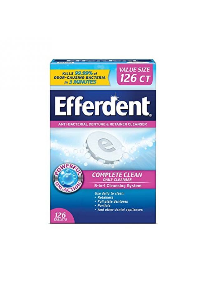 Efferdent Efferdent Denture Cleanser Tablets, Complete Clean, 126 Tablets - Image 1