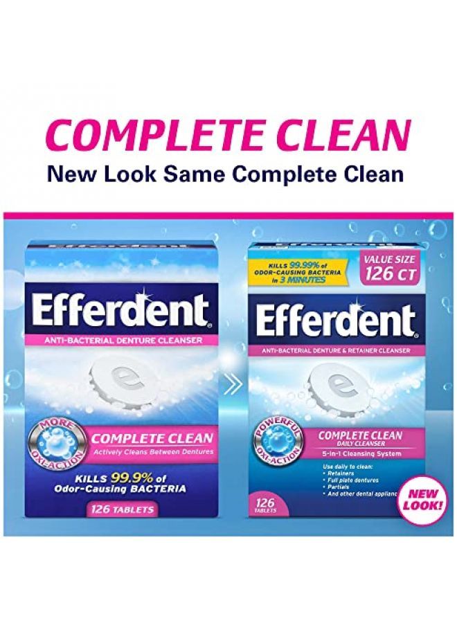 Efferdent Efferdent Denture Cleanser Tablets, Complete Clean, 126 Tablets - Image 3