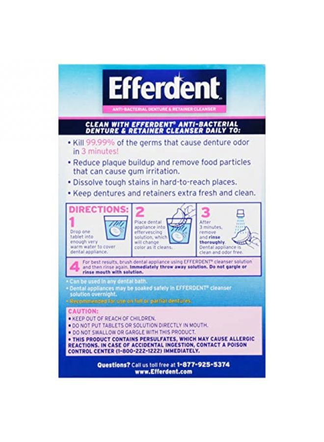 Efferdent Efferdent Denture Cleanser Tablets, Complete Clean, 126 Tablets - Image 2