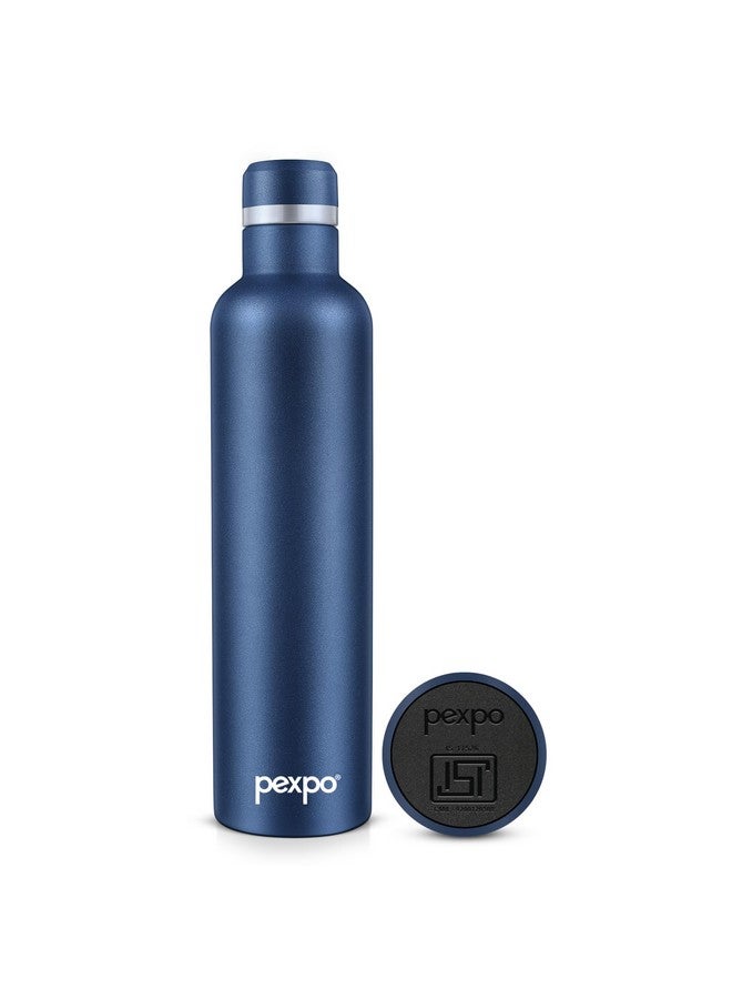 Pexpo Orio Stainless Steel Hot and Cold Vacuum Insulated ISI Certified Flask,750ml, Denim Blue, | Slim Water Bottle | Double Wall Flask | BPA Free | Office | School | Home | Hiking | Gym - Image 1