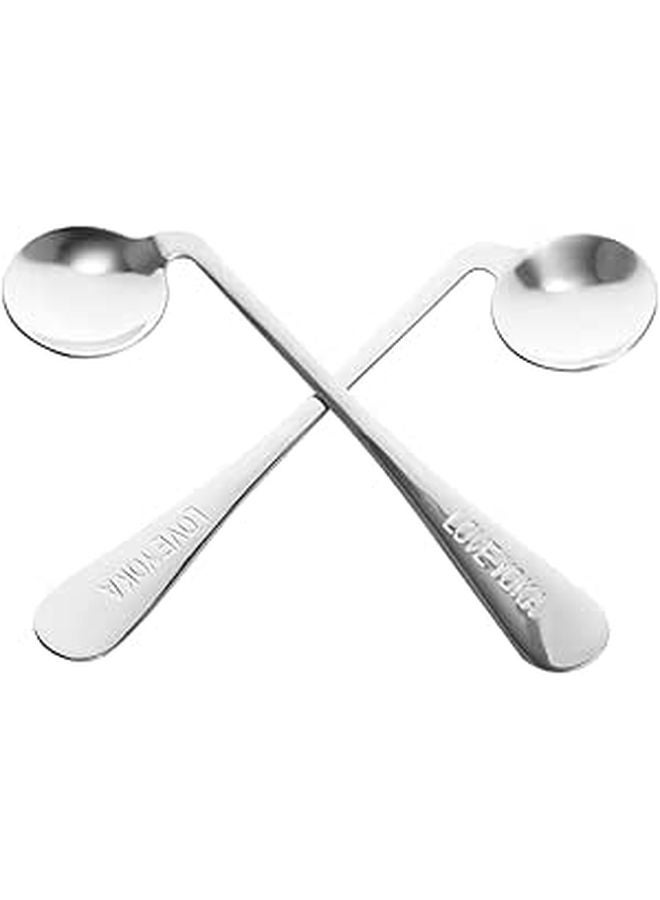 2Pcs Adaptive Spoons for Elderly Non Slip Handles Easy to Hold Feeding Utensils - Image 1