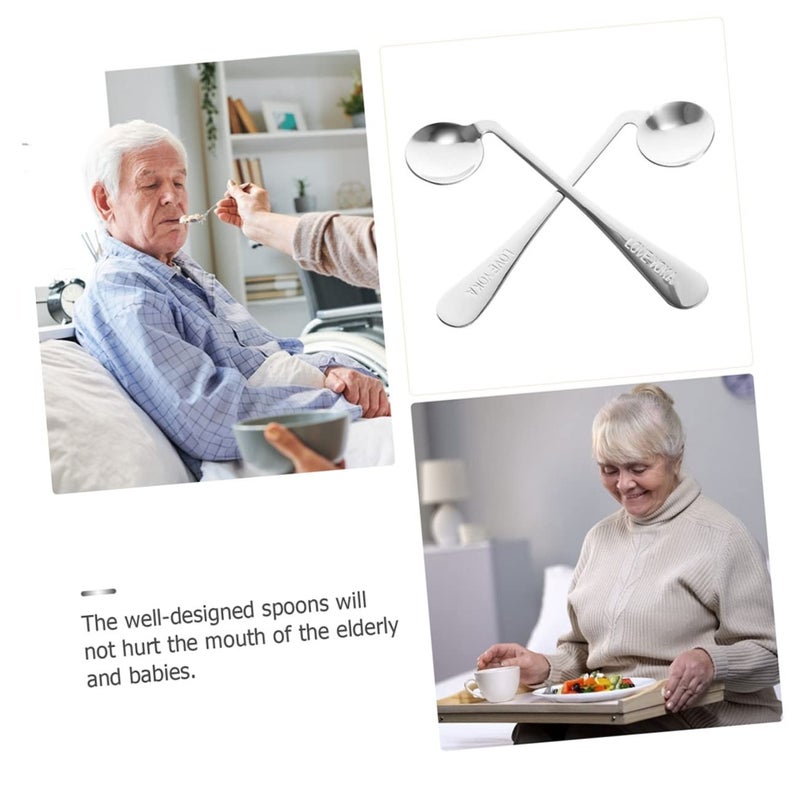 2Pcs Adaptive Spoons for Elderly Non Slip Handles Easy to Hold Feeding Utensils - Image 4