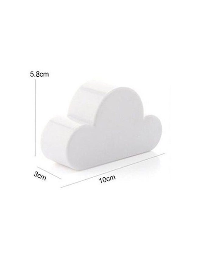 NIBEMINENT 2-Piece Cloud Shaped Magnetic Key Holder Set White 5.8x3x10cm 