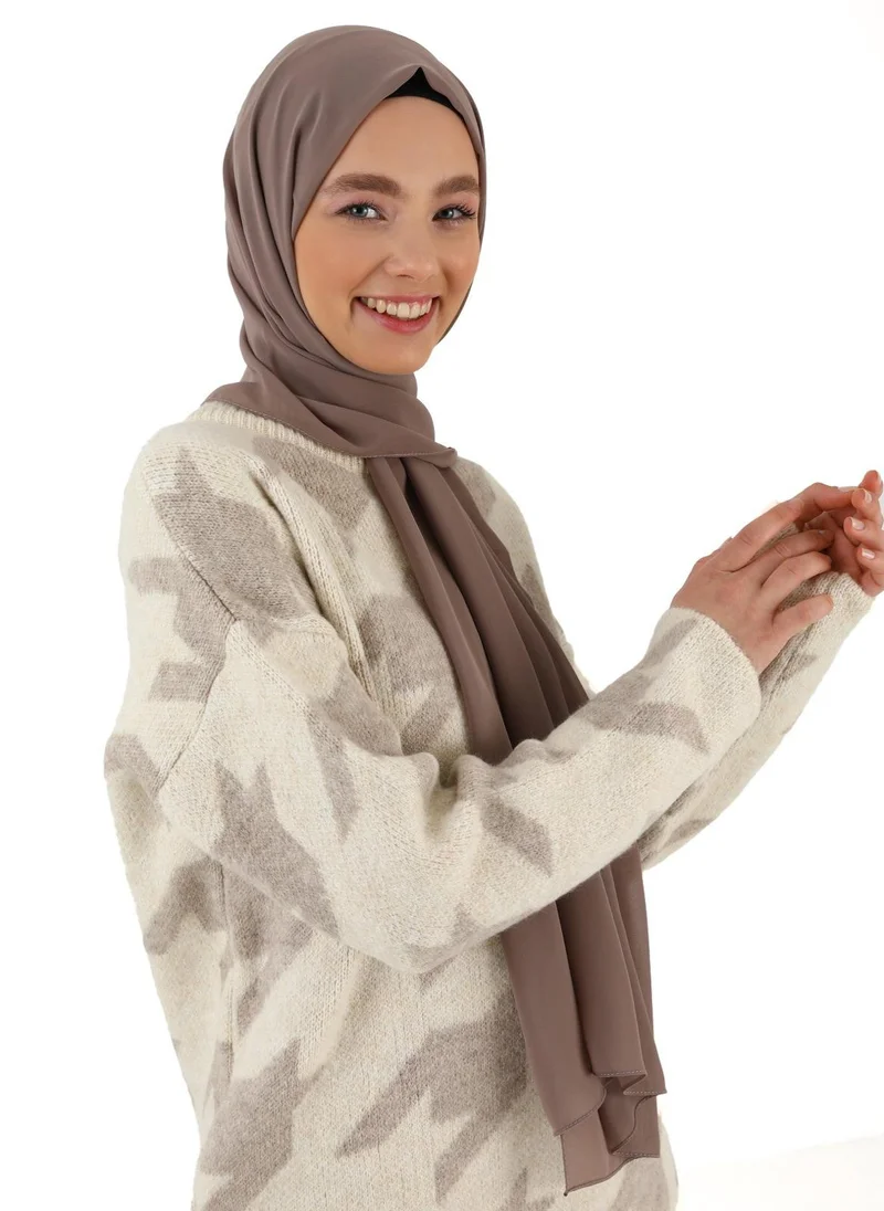 Tuva Shawl by Modanisa Chiffon Shawl Dark Mink