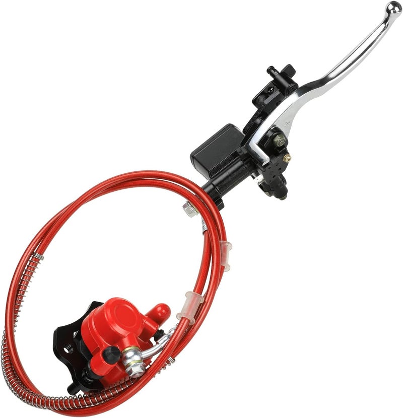 FVRITO Rear Hydraulic Disc Brake System Hand Brake Master Cylinder Caliper Assembly for 50cc 70cc 90cc 110cc 125cc 150cc Taotao Kazuma Coolster Roketa Chinese Quad 4 Wheeler Buggy ATV - Image 2