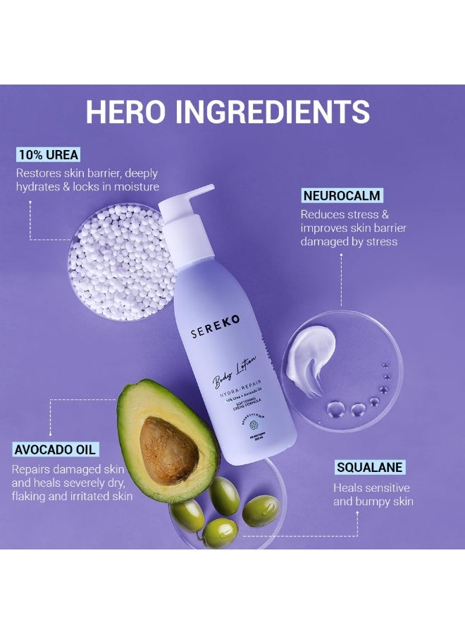 Sereko Hydra Repair  Body Lotion 10% Urea & Avocado Oil Body Lotion 200ML | For Strawberry legs, Detans, Rough Bumpy skin| Body lotion for Men & Women | AHA BHA free | Gentle Exfoliating | with 48H Moisturization | Very dry, flaky skin - Image 2