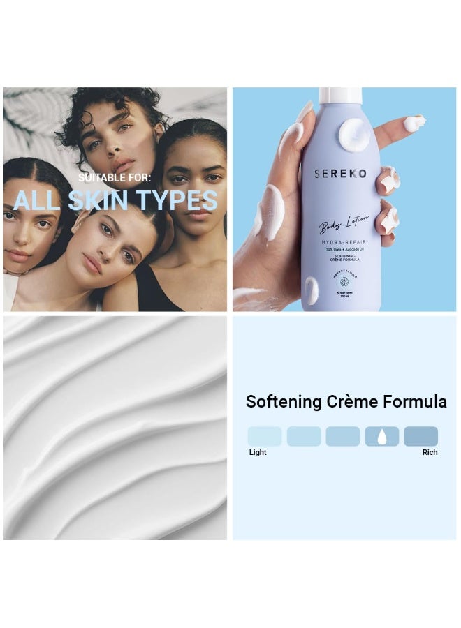 Sereko Hydra Repair  Body Lotion 10% Urea & Avocado Oil Body Lotion 200ML | For Strawberry legs, Detans, Rough Bumpy skin| Body lotion for Men & Women | AHA BHA free | Gentle Exfoliating | with 48H Moisturization | Very dry, flaky skin - Image 3