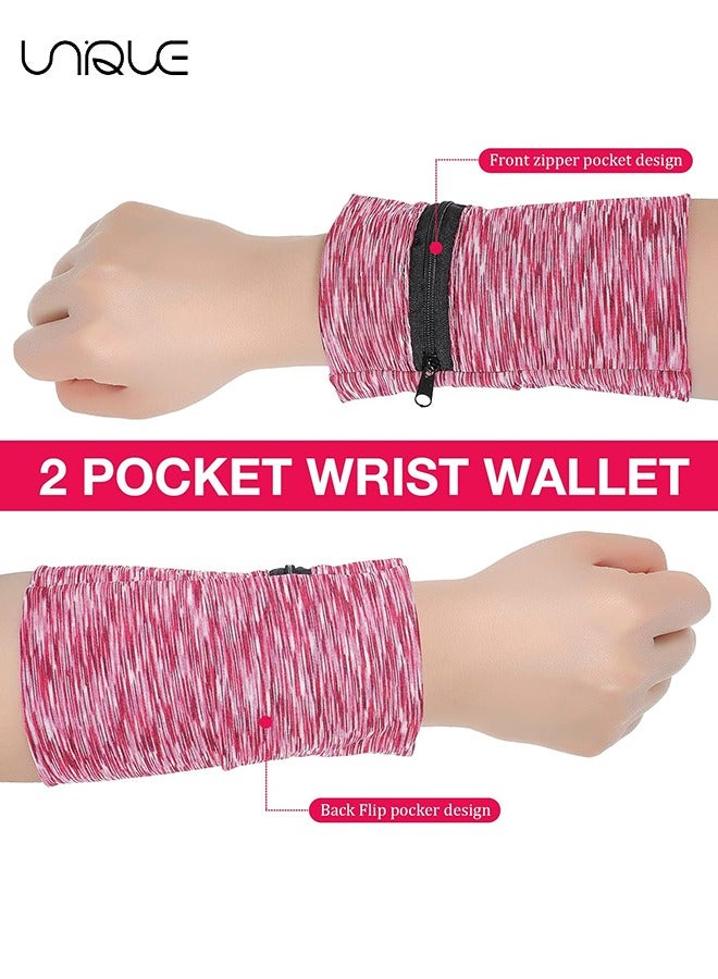 Unique 5 Pieces Wrist Wallet Phone Armband Sleeve Running Wallet Wristband Wallets for Women Men Sports Wrist Pouch with Zipper for Phone Running Walking Hiking Jogging Travel Fishing  - Image 3