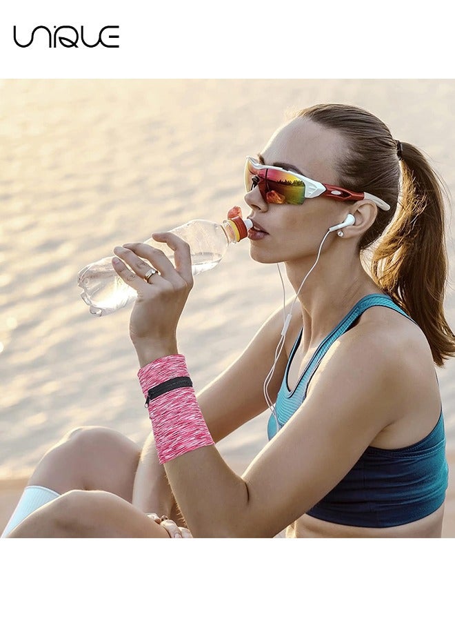 Unique 5 Pieces Wrist Wallet Phone Armband Sleeve Running Wallet Wristband Wallets for Women Men Sports Wrist Pouch with Zipper for Phone Running Walking Hiking Jogging Travel Fishing  - Image 5