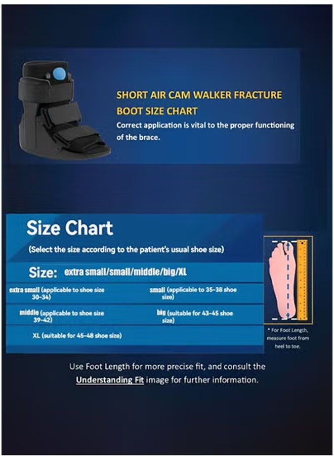 Bukela Short Air Cam Walker Fracture Boot,Walking Boot Fracture Boot for Broken Foot,Air Walking Boot Fracture Boot Short Walker Protective Boot Sprained Ankle  - Image 5