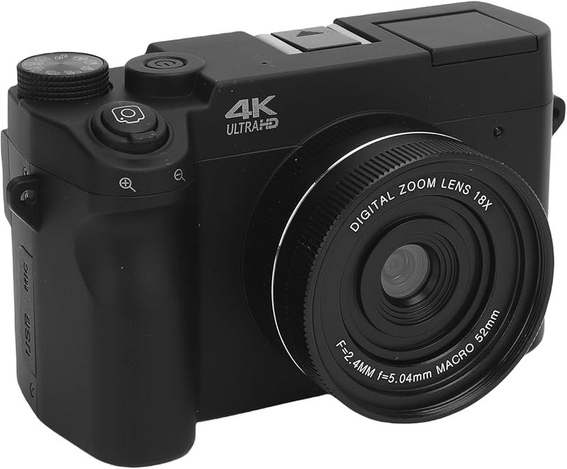 Dpofirs 4K 75MP Digital Camera with 18X Zoom WiFi Flash and 3 Inch LCD Black - Image 1