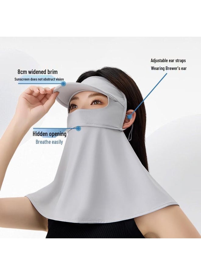 XIN SHENG XIANG Ice Silk Sun Protection Hat with Face Mask  Shawl - Image 5