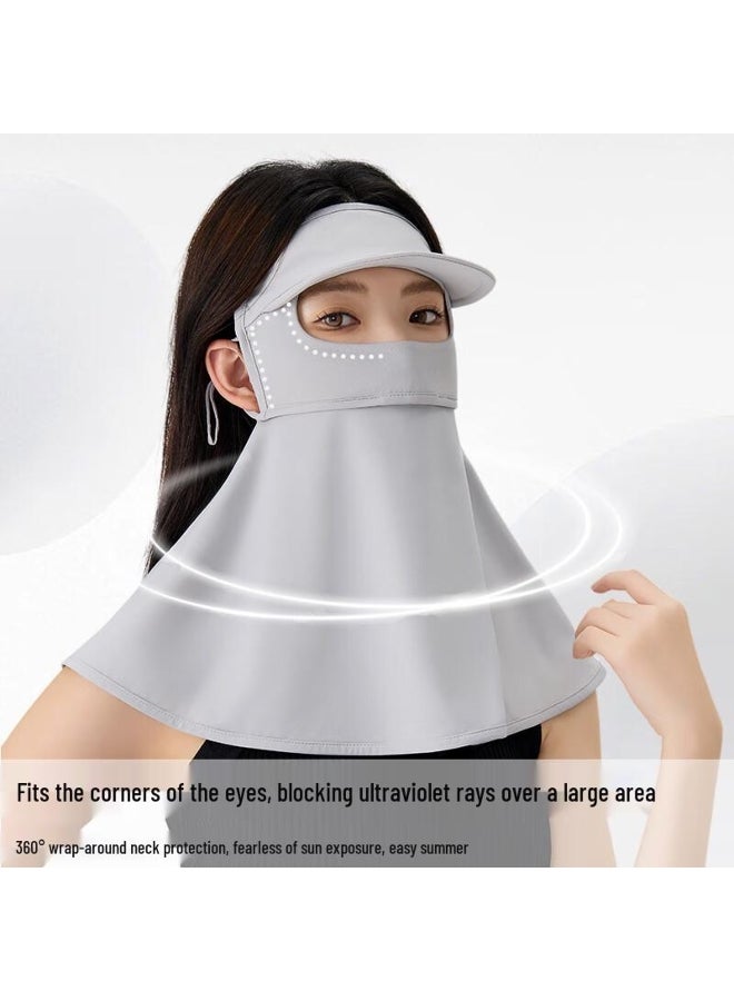 XIN SHENG XIANG Ice Silk Sun Protection Hat with Face Mask  Shawl - Image 4