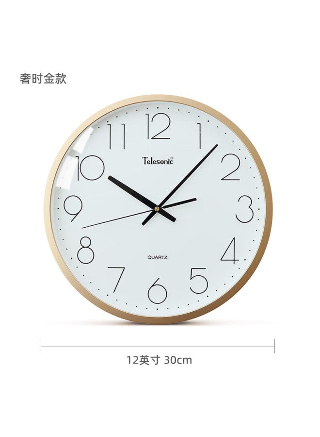 Living Room Creative Clock Modern Minimalist Clock Fashion Three-Dimensional Clock Bedroom Quartz Clock Round Wall Clock 30Cm