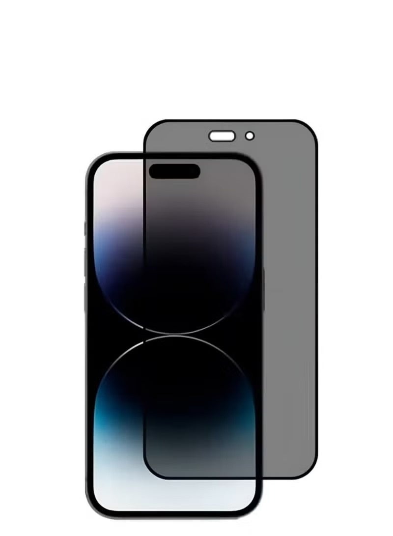 لاصقة حماية للشاشة للحفاظ على الخصوصية مضادة للتجسس من الزجاج المقوى لهاتف أبل آيفون 14 برو أسود - Image 4