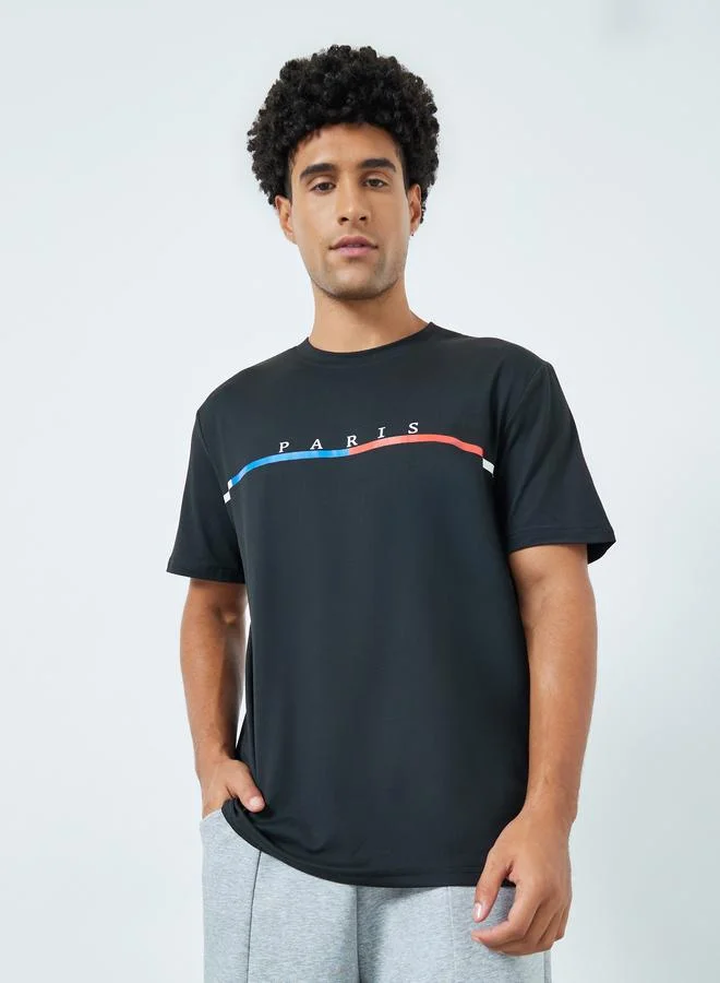 Take Two Men Graphic Print Round Neck T-Shirt