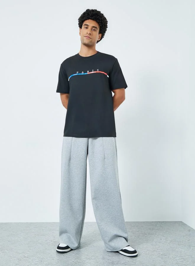 Take Two Men Graphic Print Round Neck T-Shirt