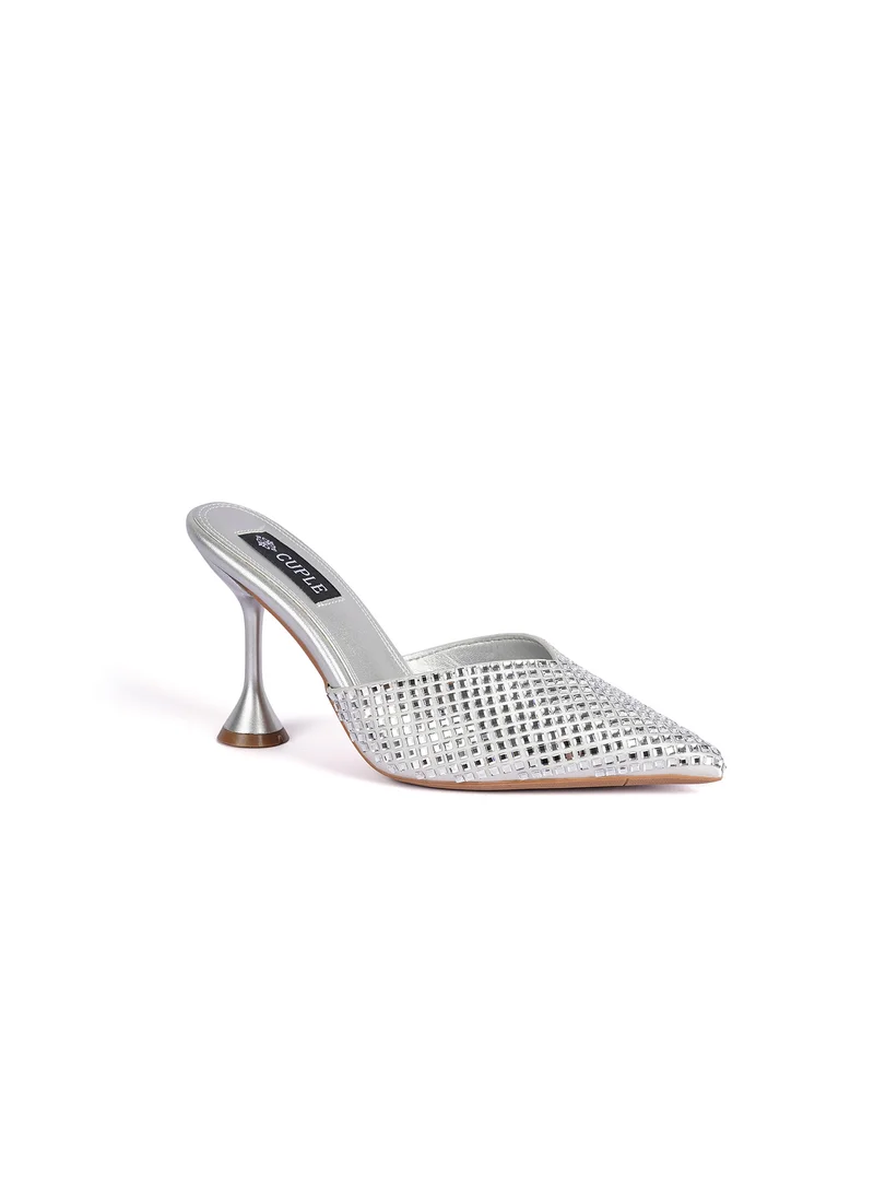 كيوبل WomensEmbelished high-heeled mules