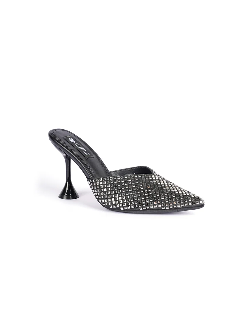 كيوبل WomensEmbelished high-heeled mules