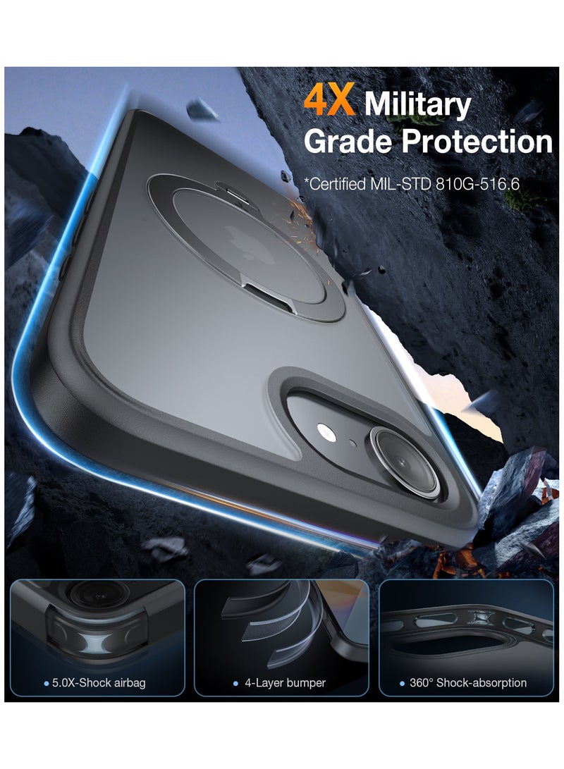 TORRAS 360° Spin for iPhone 16e Case 2025 with Stand, Fit for MagSafe, 4X Mil-Grade Protective, Rotatable Kickstand Phone Case for iPhone 16e Case, Ring Holder Slim Cover, 6.1-Inch - - Image 4