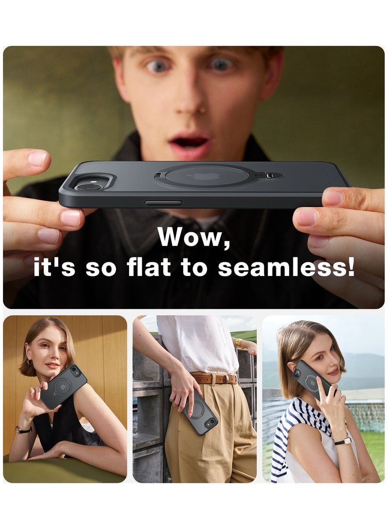 TORRAS 360° Spin for iPhone 16e Case 2025 with Stand, Fit for MagSafe, 4X Mil-Grade Protective, Rotatable Kickstand Phone Case for iPhone 16e Case, Ring Holder Slim Cover, 6.1-Inch - - Image 3