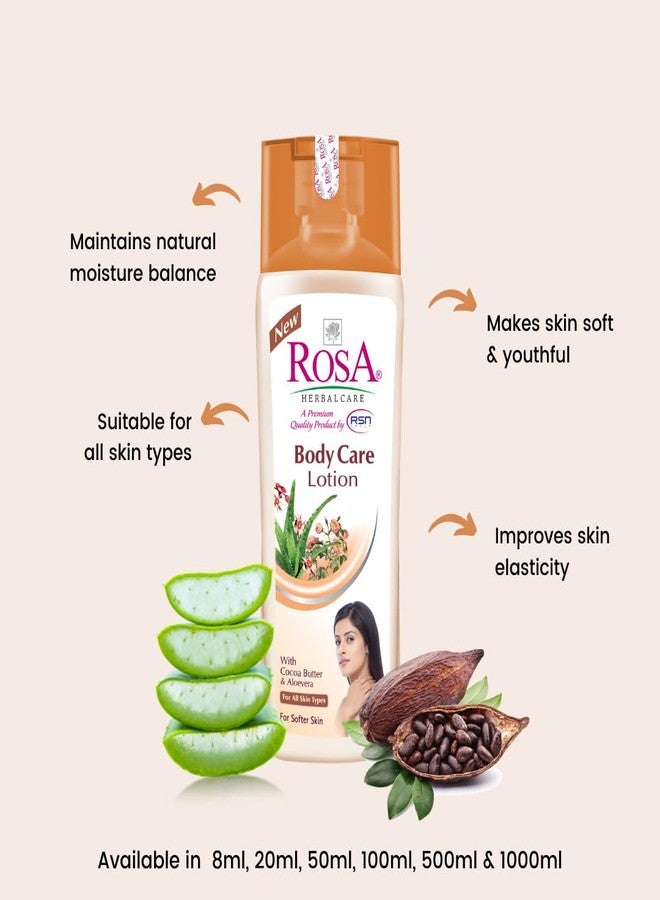 ROSA Body Care Lotion for Women & Men | With Aloevera, Cocoa Butter & Vitamin -E l Softens, Smoothens, Non-Greasy Moisturising Lotions - (Pack of 1-1000ml) - Image 3