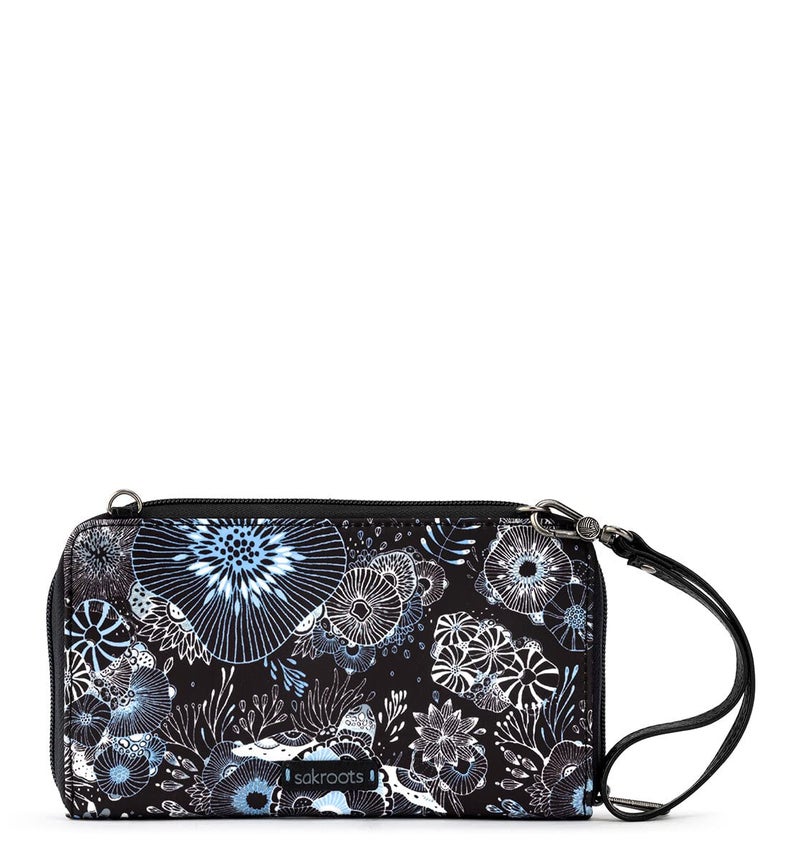 Sakroots Artist Circle Smartphone Crossbody in Eco Twill, Detachable Wristlet Strap, Midnight Seascape - Image 4