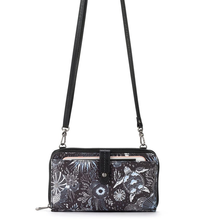 Sakroots Artist Circle Smartphone Crossbody in Eco Twill, Detachable Wristlet Strap, Midnight Seascape - Image 5