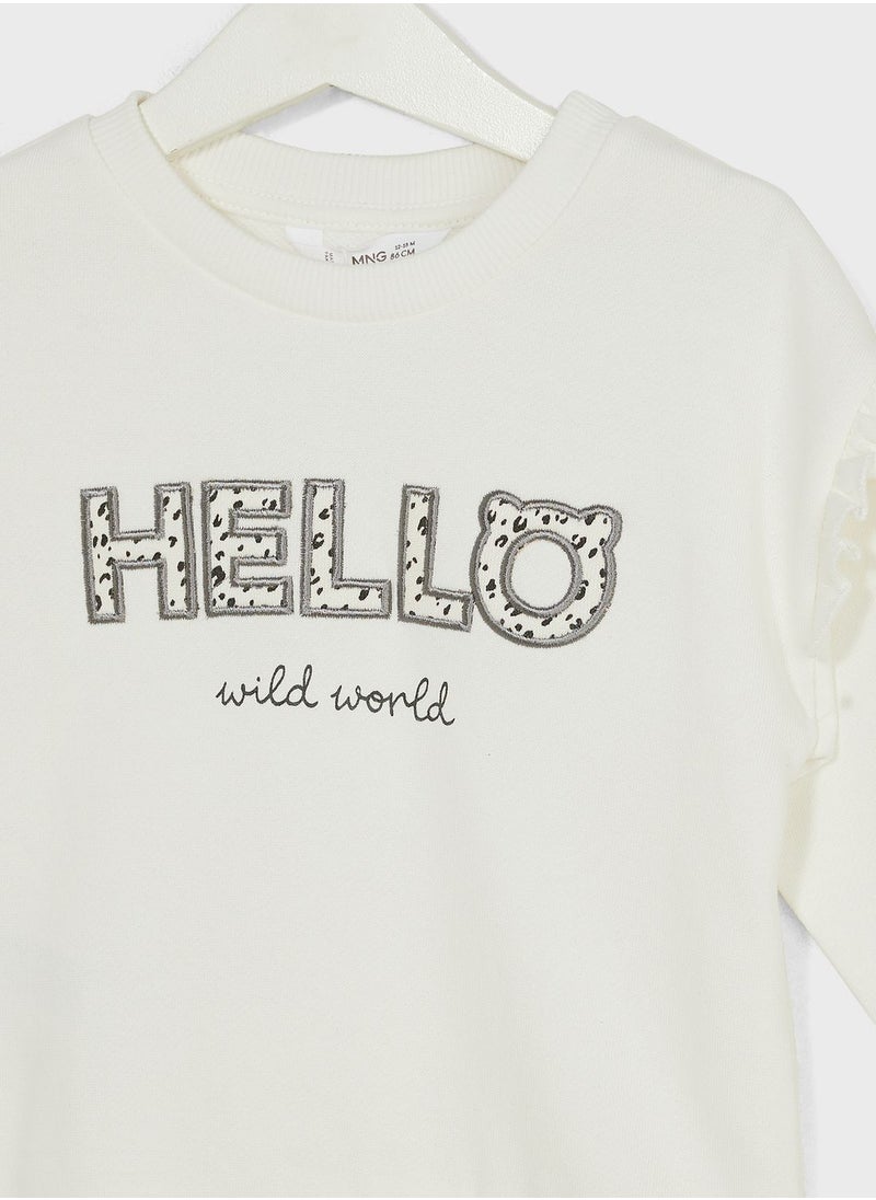 MANGO - Infant Text Print Sweatshirt - Image 1