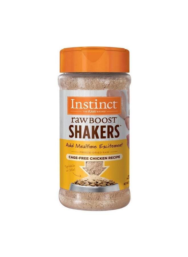 غريزة غطاء طعام القطط المصنوع من مسحوق مجفف بالتجميد من Raw Boost Shakers - دجاج، زجاجة سعة 5.5 أونصة - Image 1