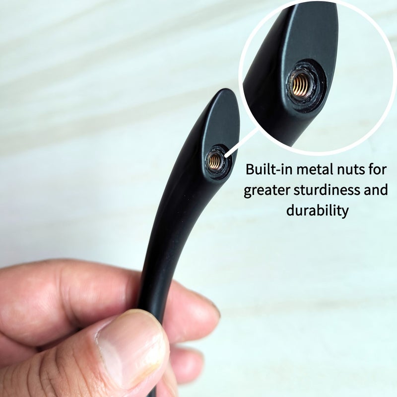 White ABS Modern Minimalist Arc Shaped Cabinet Handles 4pcs For Wardrobe Bathroom Cabinet Drawer Door - Image 4
