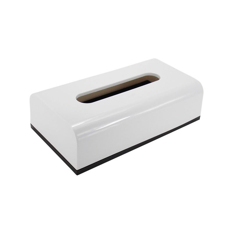 Wholesale plastic tissue box hotel supplies desktop roll paper tube black white square hand box household tissue box(Z201 White) - Image 4