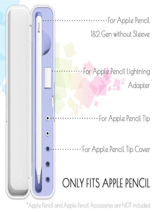 Meowster Storage Box with Lid for Apple Pencil 2nd Gen and 1st Generation - Pen Protective Carrying Case for iPad Pencil - Holder Accessories - Shock-Absorption (Purple) - Image 2