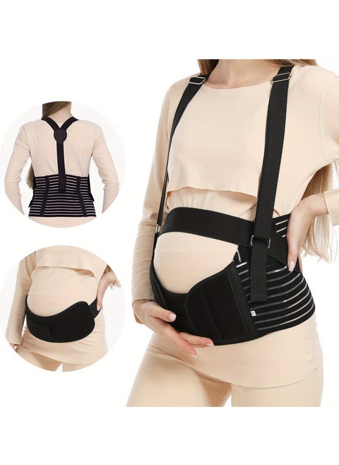 Pregnancy Support Belt - Seamless Maternity Abdominal Binder with Detachable Shoulder Strap, Pelvic Recovery & Customized Fit