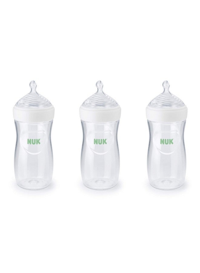 نوك زجاجة رضاعة NUK Simply Natural مع نظام SafeTemp، سعة 9 أونصة، عبوة من 3 قطع - Image 1