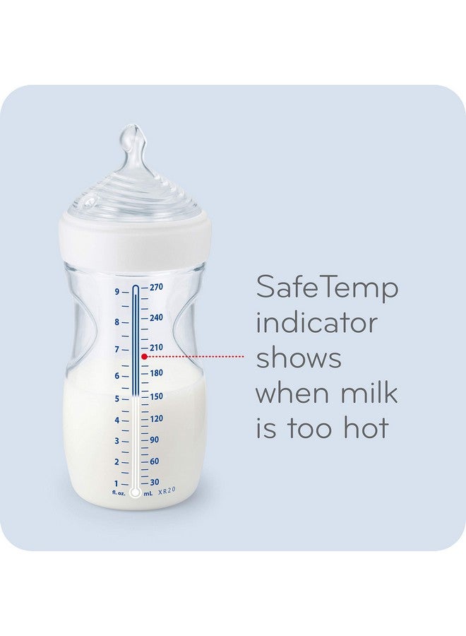 نوك زجاجة رضاعة NUK Simply Natural مع نظام SafeTemp، سعة 9 أونصة، عبوة من 3 قطع - Image 4