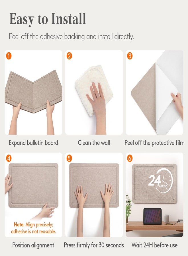Lifewit Cork Board Alternative, 22.4"x 14.8" Bulletin Board with Self-Adhesive, Decorative Felt Pin Board Vision Board Message Board with 20 Pushpins for Office Wall Decor, Room Decor, Dark Camel - Image 5