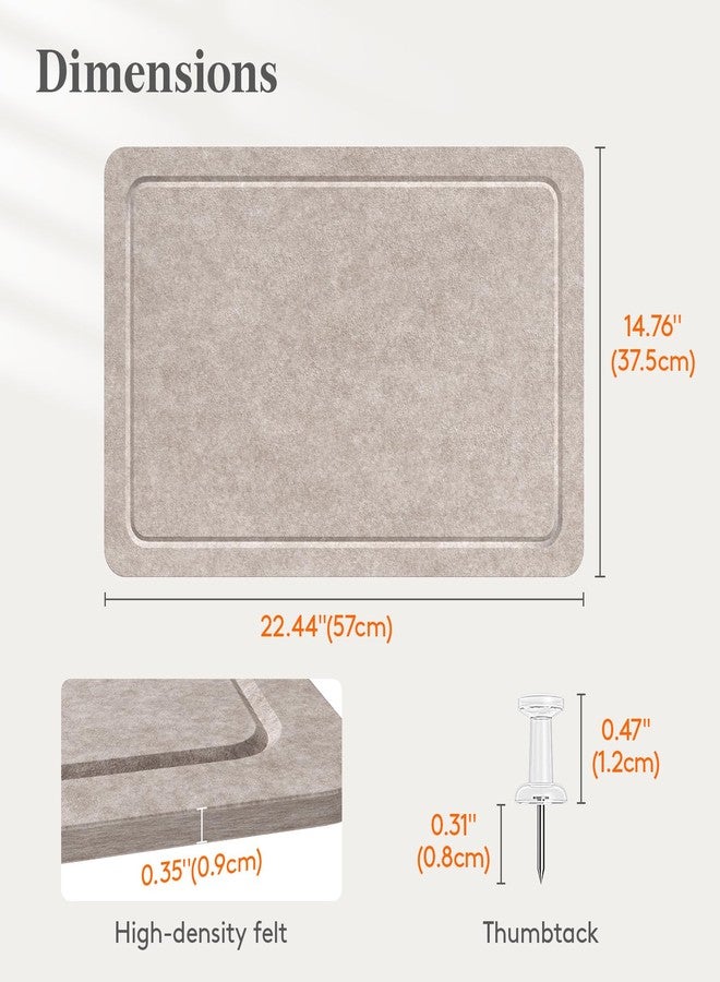 Lifewit Cork Board Alternative, 22.4"x 14.8" Bulletin Board with Self-Adhesive, Decorative Felt Pin Board Vision Board Message Board with 20 Pushpins for Office Wall Decor, Room Decor, Dark Camel - Image 4